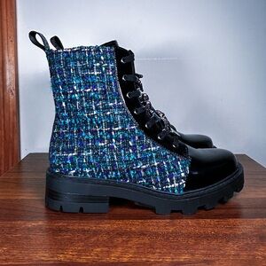 💥SALE💥 NWOT Karl Lagerfeld Paris Tweed ‘Mela’ Combat Boots
